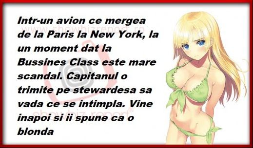 BANCUL ZILEI: O blondă face scandal în avion