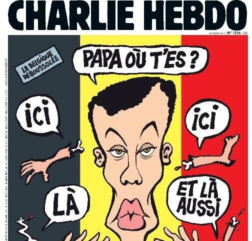 Charlie Hebdo, copertă dezaxată după atentatele de la Bruxelles