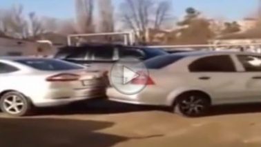 Vai, ce şoferiţă! Ca să facă o parcare a avariat 17 maşini 