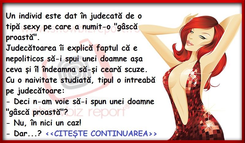 Bancul zilei: Bărbatul și tipa SEXY la tribunal. “Gâscă proastă”