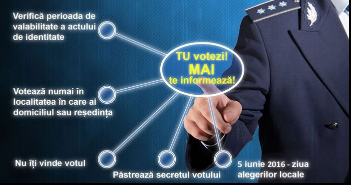 Campanie de informare cu privire la exercitarea dreptului de vot, lansată de MAI
