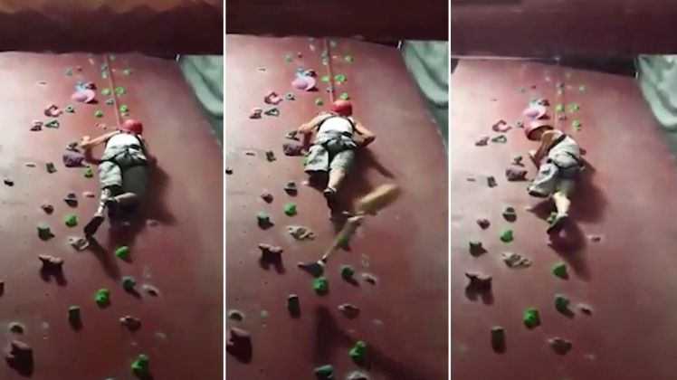 O bătrână și-a pierdut proteza în timp ce se cățăra pe un perete de escaladă. A urmat ceva uimitor