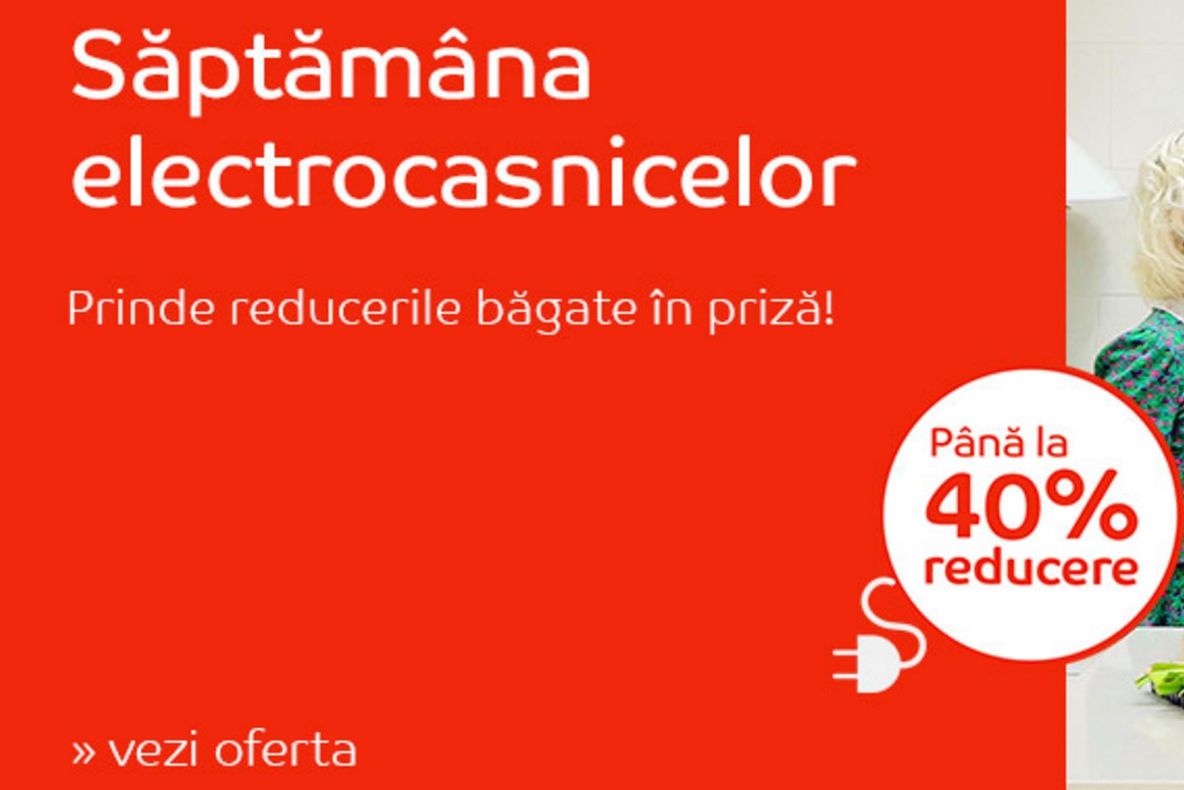 eMAG Saptamana electrocasnicelor – Printre reducerile bagate in priza – discounturi de 40%