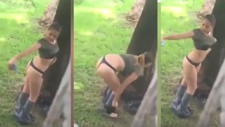 Întâmplare bizară în parc: şi-a dat pantalonii jos şi a început să facă asta! Totul a fost filmat!