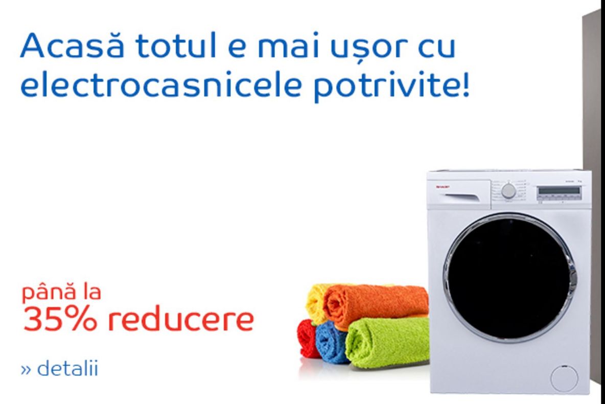 eMAG – Cat costa la reducere cele mai economicoase masini de spalat rufe. Clasa energetica A+++