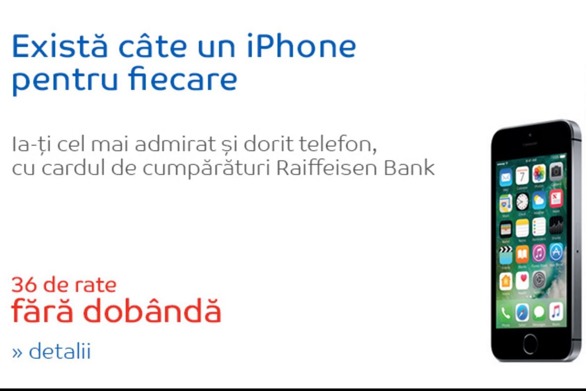 eMAG – Telefoanele iPhone pot fi cumparate in 36 de rate fara dobanda. Super oferta