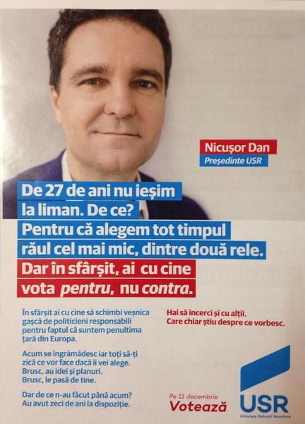 FOTO. Ce pliante va lăsa USR în cutia poştală: "Încearcă şi cu alţii".