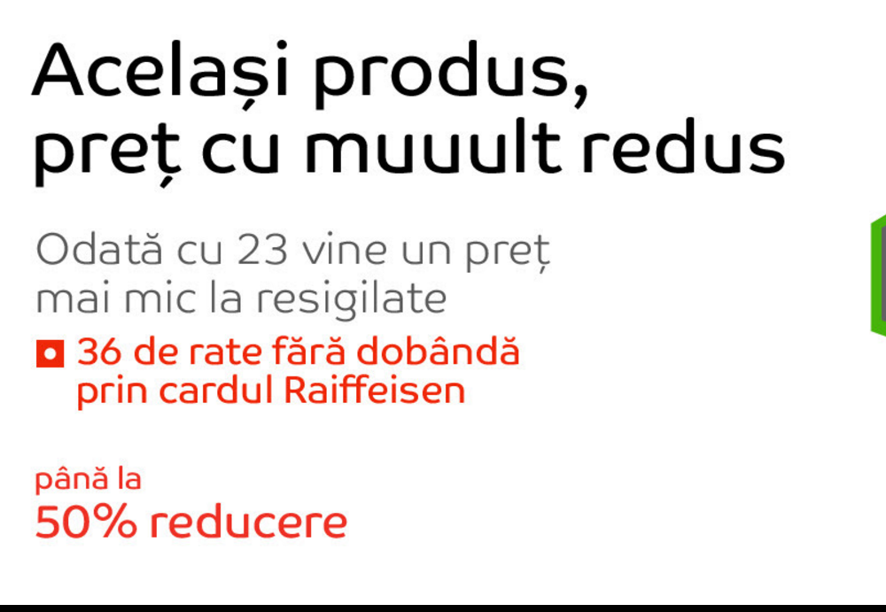eMAG – 50% reducere la resigilate. Puteti cumpara in 36 de rate fara dobanda