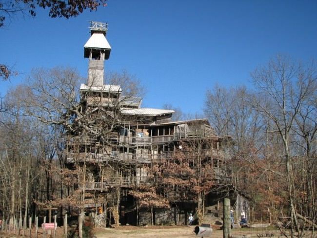 A construit cea mai mare casă în copac din lume, de 30 de metri înălţime. I-a luat 15 ani