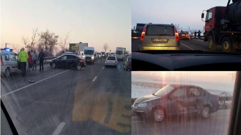 Accident cu 4 maşini implicate, în apropiere de Piteşti