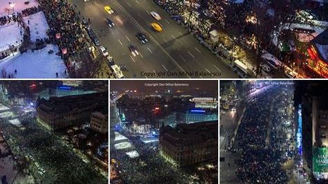 Imaginea impresionantă din Piața Universității, la protestul de duminică seară