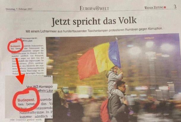 Gafă de proporţii a jurnaliştilor din Austria. Bucureştiul a devenit iar "Budapesta"