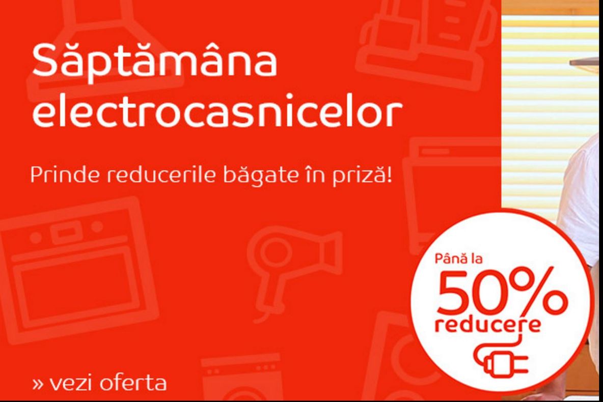 eMAG Saptamana electrocasnicelor – Promotie imensa cu reduceri de 50%