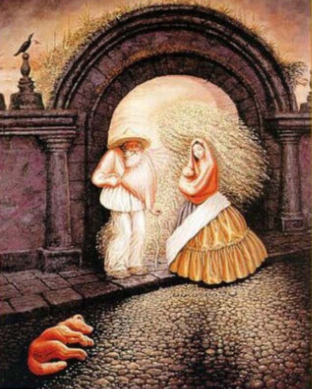 Poţi observa cele nouă feţe ascunse în acest tablou?