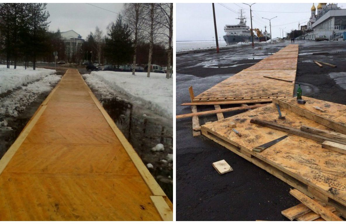 Orașul din Rusia care a așternut parchet pe străzi, în așteptarea lui Putin - FOTO incredibil