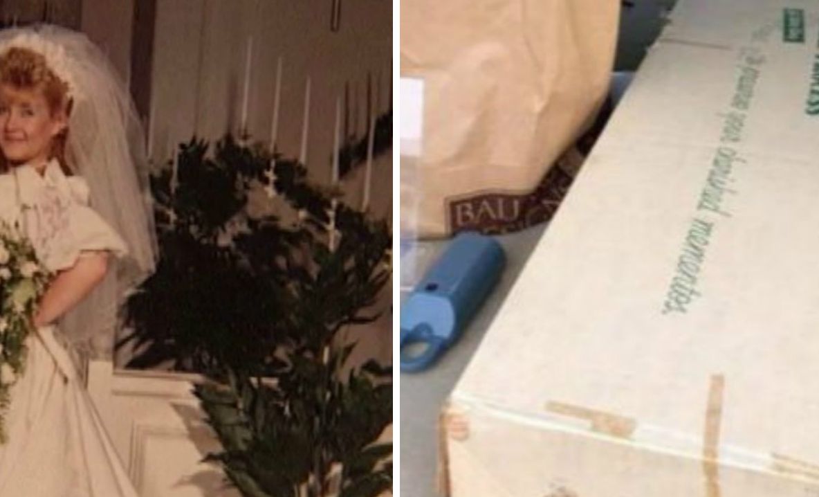 A deschis cutia cu rochia de mireasă după 27 de ani. Când a văzut ce e de fapt înăuntru s-a prăbușit