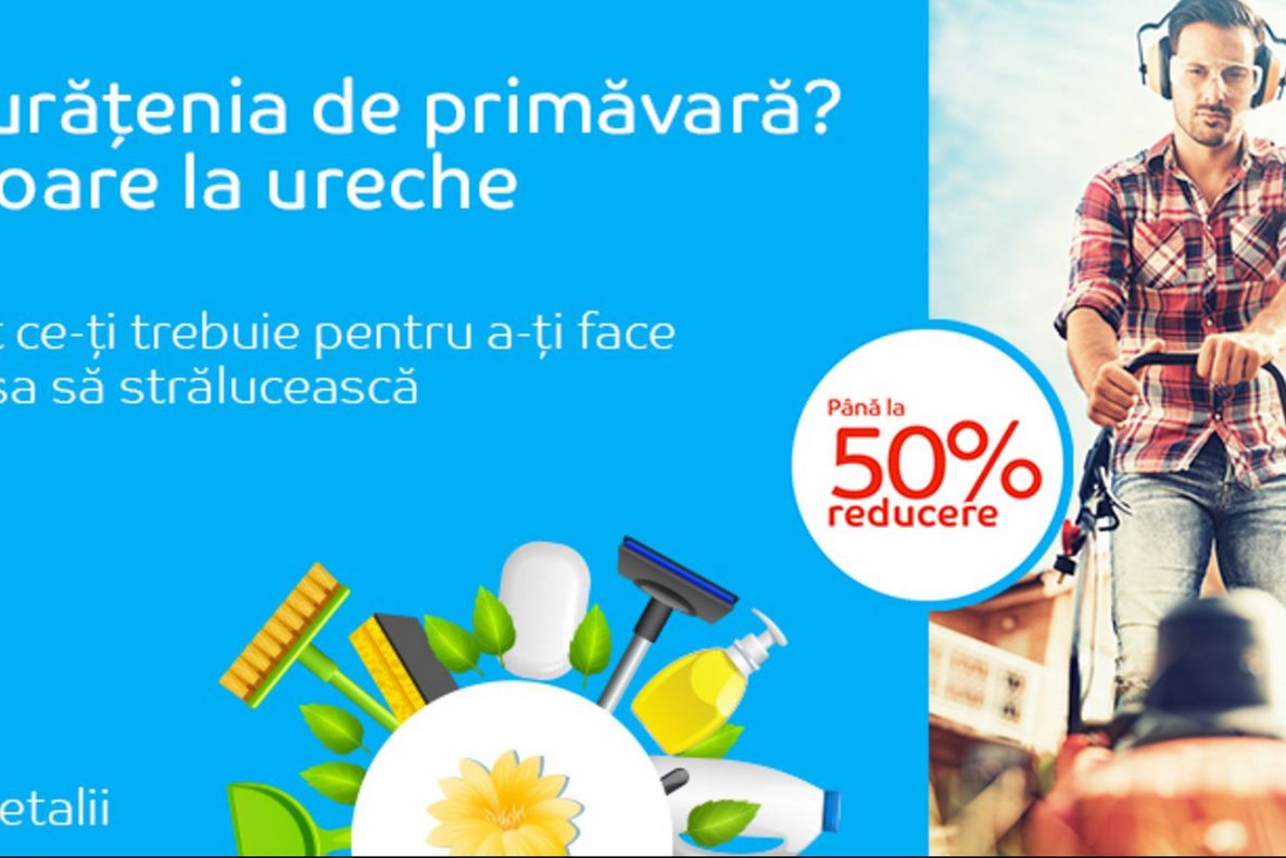 eMAG Curatenia de primavara – Promotie cu 50% reducere pentru multe categorii de produse