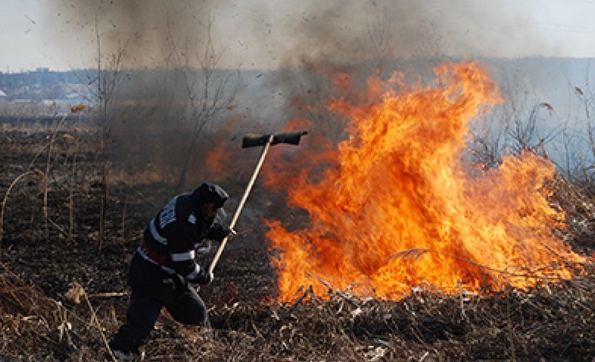 Incendiu de vegetaţie în judeţul Arad: traficul feroviar, oprit pe magistrala 200 Deva - Arad