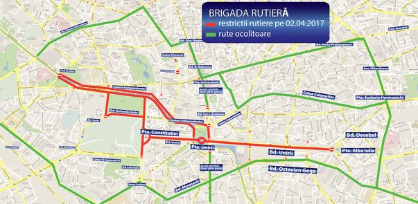 Restricții de circulație în București, sâmbătă și duminică. Motivul: un marș de protest și un cros