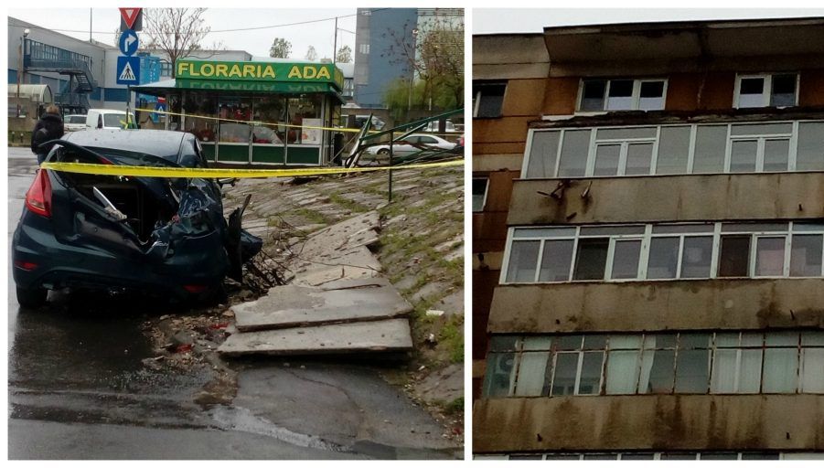 Un bucureştean şi-a pierdut şansa în concursul Gabrielei Firea. Balconul său a fost doborât de vânt