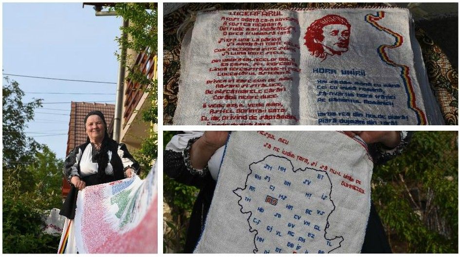 O româncă de 71 de ani a CUSUT versurile Luceafărului, de Eminescu. I-a luat 3 ani!