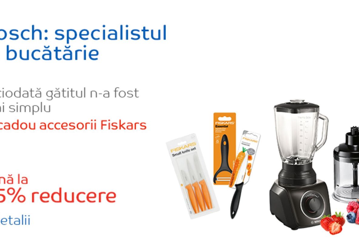 Oferte incredibile la eMAG pentru electrocasnicele Bosch. Roboti de bucatarie la preturi mici