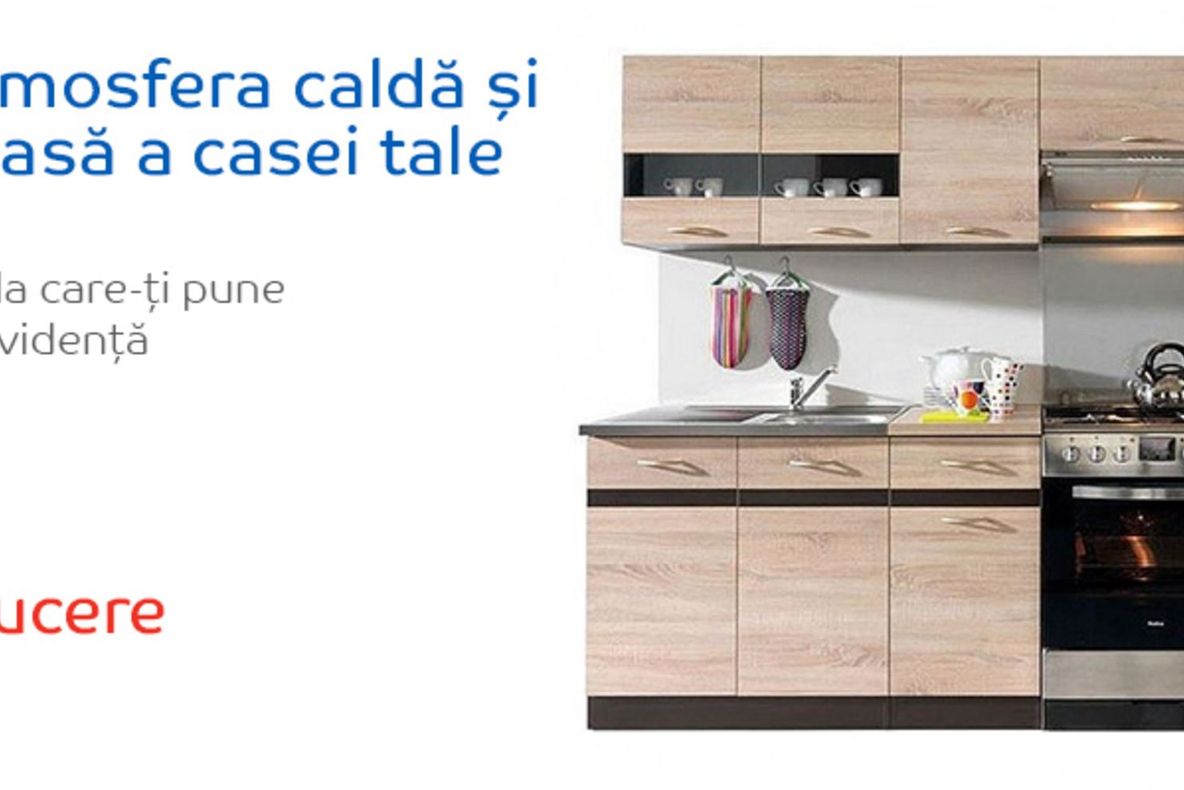 Mobilier de bucatarie de la eMAG cu 50% reducere – Promotia asta e senzationala