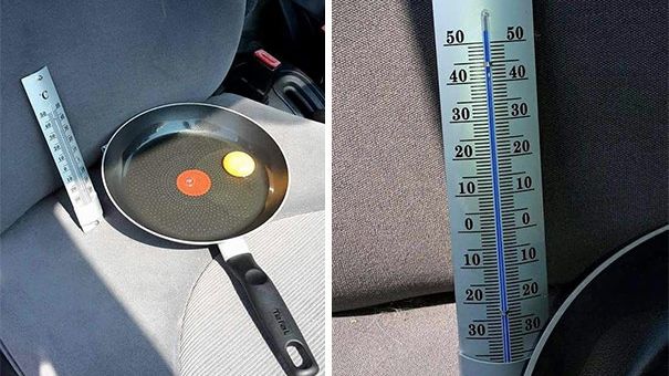 A pus o tigaie cu un ou în maşină şi a lăsat-o aşa 15 minute!Mesajul tulburător pe care l-a transmis