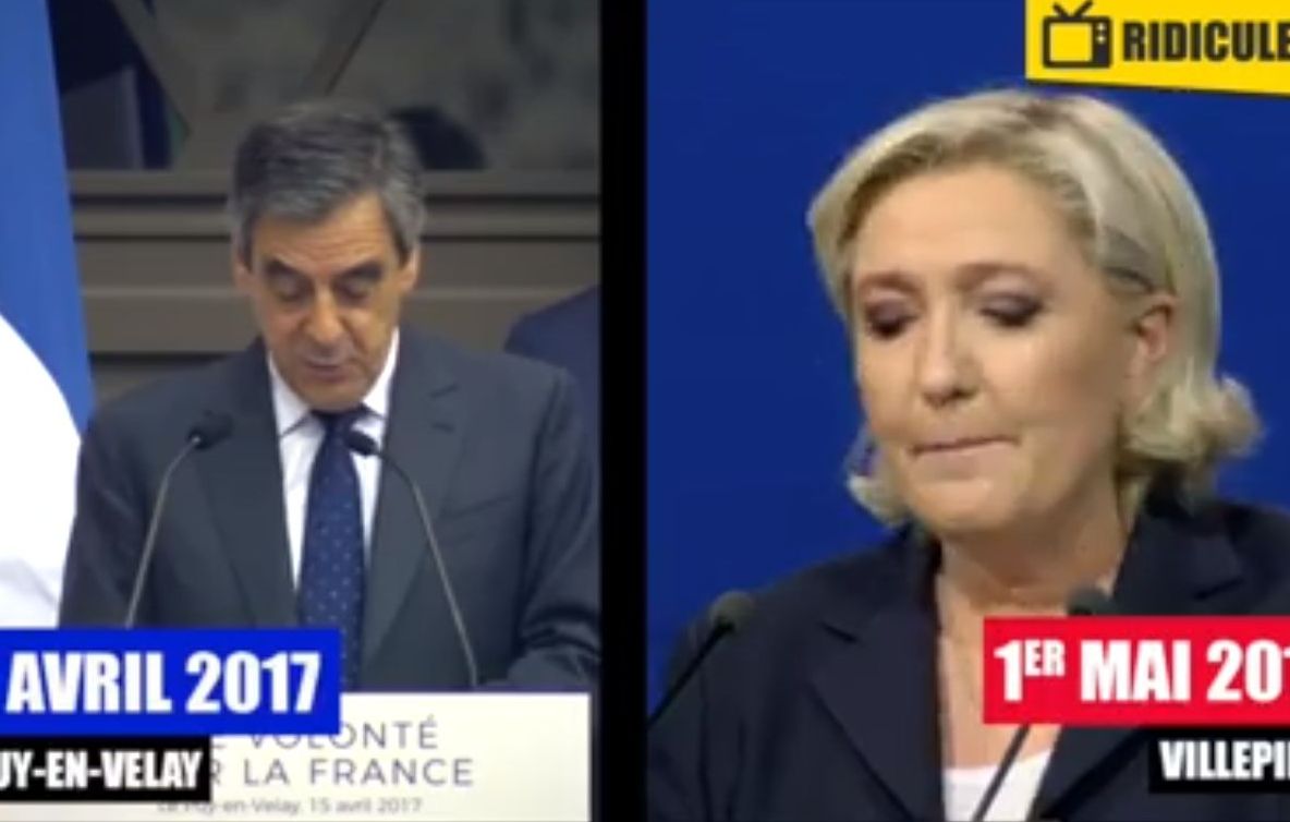 Le Pen l-a plagiat grosolan pe Fillon într-un discurs electoral. Clipul devenit viral