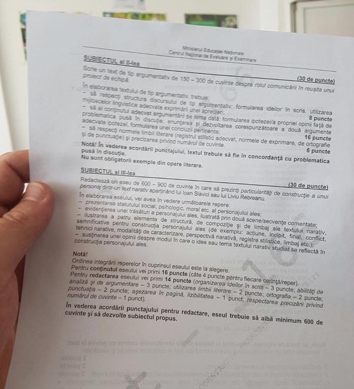 Barem ROMÂNĂ BAC 2017. Consultă AICI baremul şi rezolvările la Română 