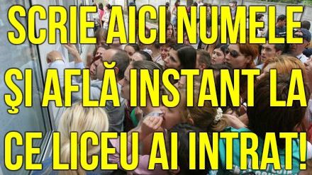 REPARTIZARE LICEE 2017. Scrie aici numele şi află instant la ce liceu ai intrat