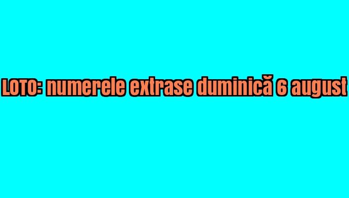 LOTO, LOTO 6/49, LOTO 6 din 49. Rezultate: extragerea de duminică, 6 august 2017