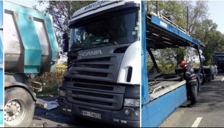 Accident șocant pe drumul dintre Arad și Oradea între trei TIR-uri