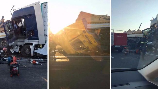 Accident cu două TIR-uri în Arad: doi morți și mai mulți răniți