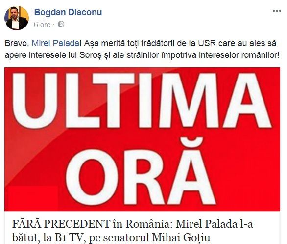 Cele mai absurde reacţii din spaţiul public, după ce Goţiu a fost bătut: "Bravo, Mirel! Aşa merită!"