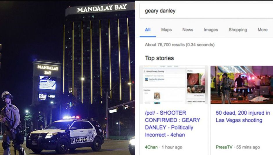 Algoritmul Google și un site de troli au aruncat vina masacrului din Las Vegas pe un nevinovat