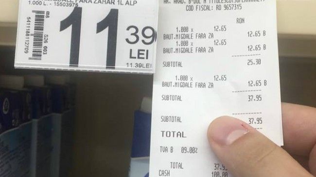 Mare atenție la bon! Ce a pățit un arădean, după ce a făcut cumpărături dintr-un supermarket