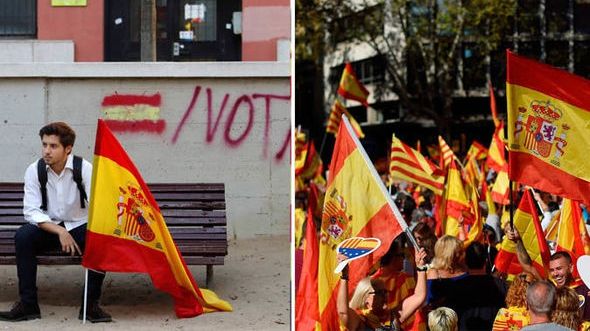 Miting URIAȘ în Barcelona pentru unitatea Spaniei. Llosa: "Pasiunea poate fi distructivă"
