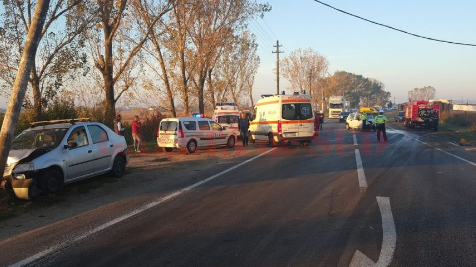 Impact devastator la intrare în Slatina: cinci răniți, printre care doi minori