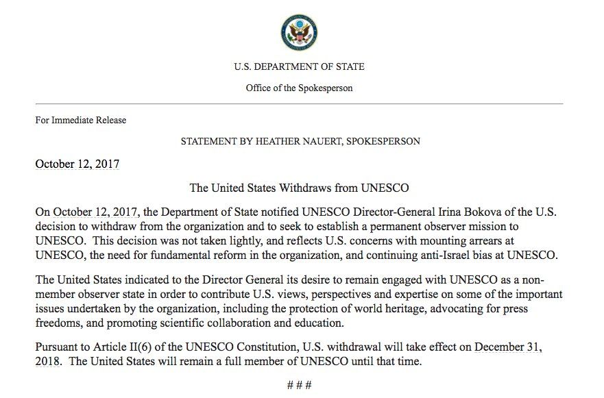 UPDATE Anunț-șoc: Israelul părăsește UNESCO, alături de SUA
