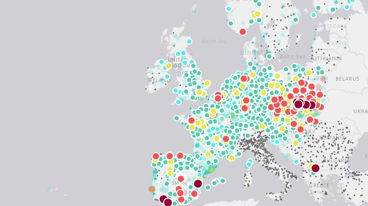 HARTA INTERACTIVĂ. "Ucigașul invizibil'' din aer, în timp real