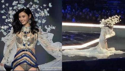 Gafă la prezentarea Victoria's Secret: momentul în care un "îngeraş" a căzut de pe scenă