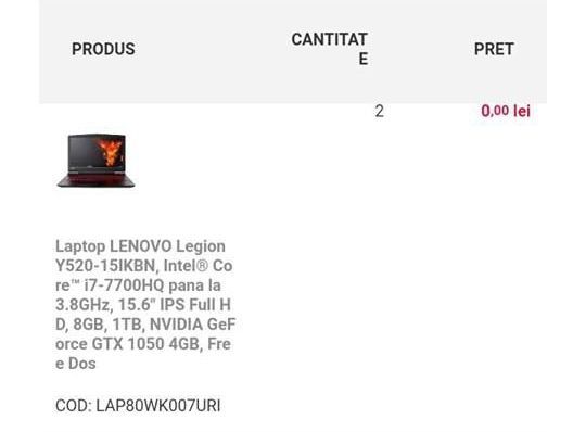 GAFĂ de proporții! Altex.ro şi Mediagalaxy.ro au vândut produse la 0 lei