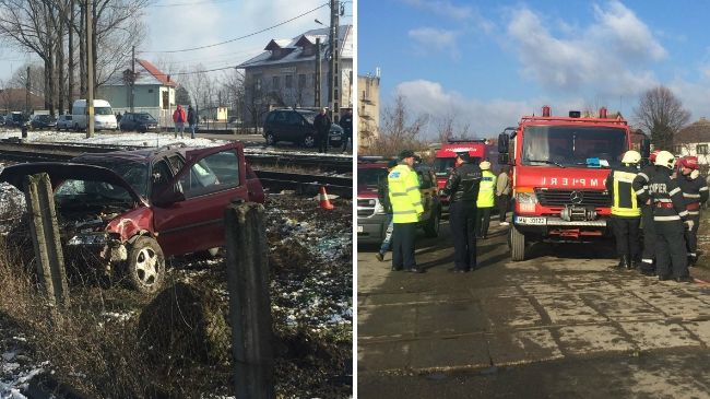 Accident feroviar în Bihor. Mașina condusă de un șofer de 73 de ani, spulberată de tren