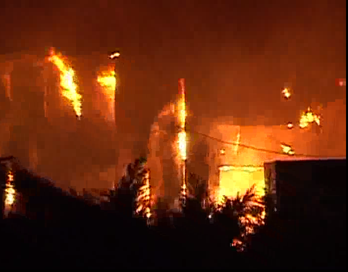 Fabrica de la TOPOLOVENI, mistuită de foc 