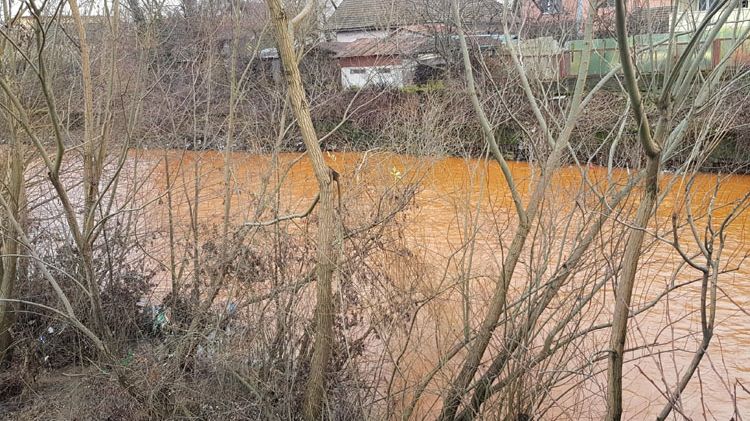 Apele unui râu din România s-au colorat peste noapte în PORTOCALIU. Hidrologii, uimiți