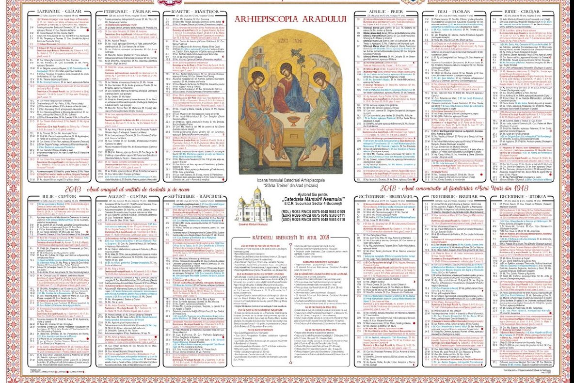 Calendar ortodox februarie 2018. Întâmpinerea Domnului, mare sărbătoare cu cruce roşie