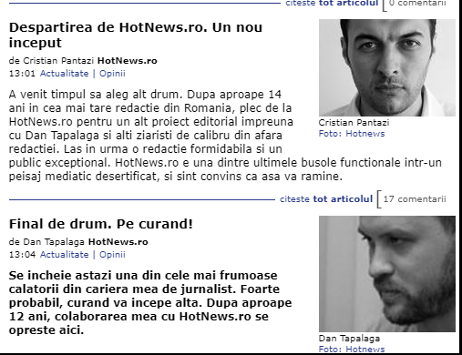 Plecări surpriză de la HotNews.ro