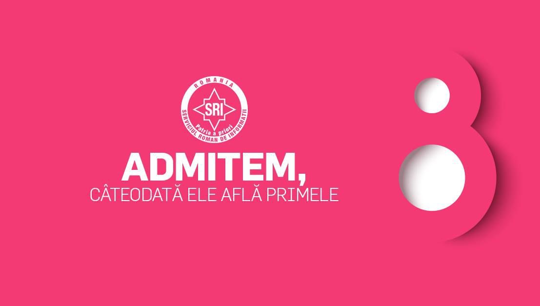 SRI, mesaj ironic de 8 martie: "Admitem, câteodată ele află primele"