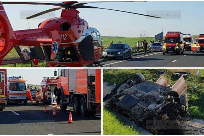 GROAZNIC accident de circulaţie pe A1, duminică dimineaţa: un mort, 4 răniţi